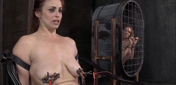  Restrained sub gets nipples zapped